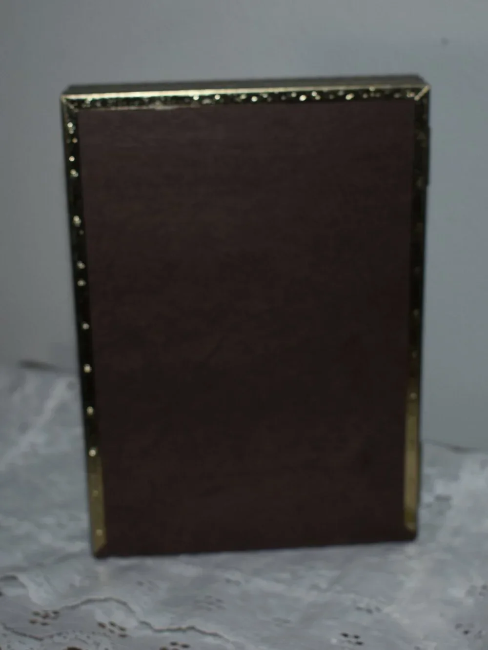 Antique Vintage Folding Brass Plated Steel Metal Double Picture Frame Decor